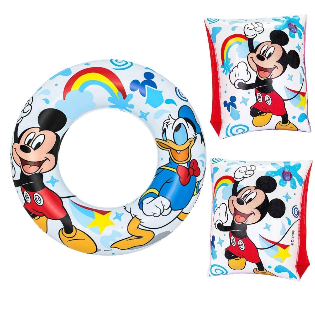 Kit salvagente braccioli Topolino gonfiabili mare bambini Piscina 3 6 anni - immagine 2