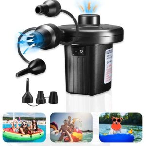 Pompa ad Aria per Gonfiabili Mare Piscina Relax Estate + 3 ugelli inclusi