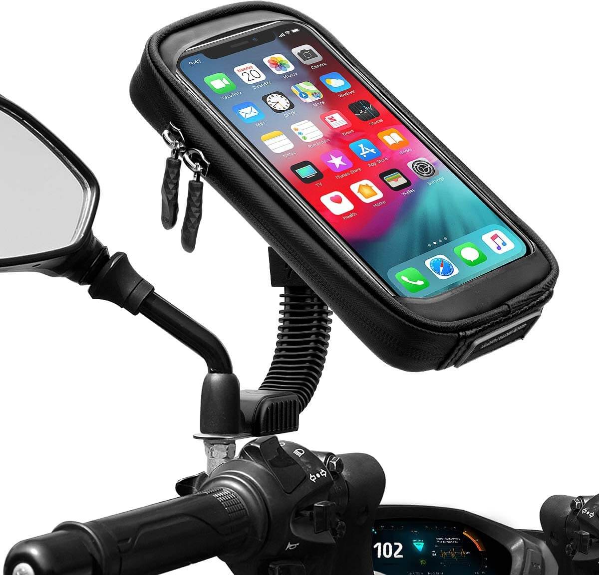 Supporto per moto cellulare smartphone impermeabile borsa accessori - immagine 3