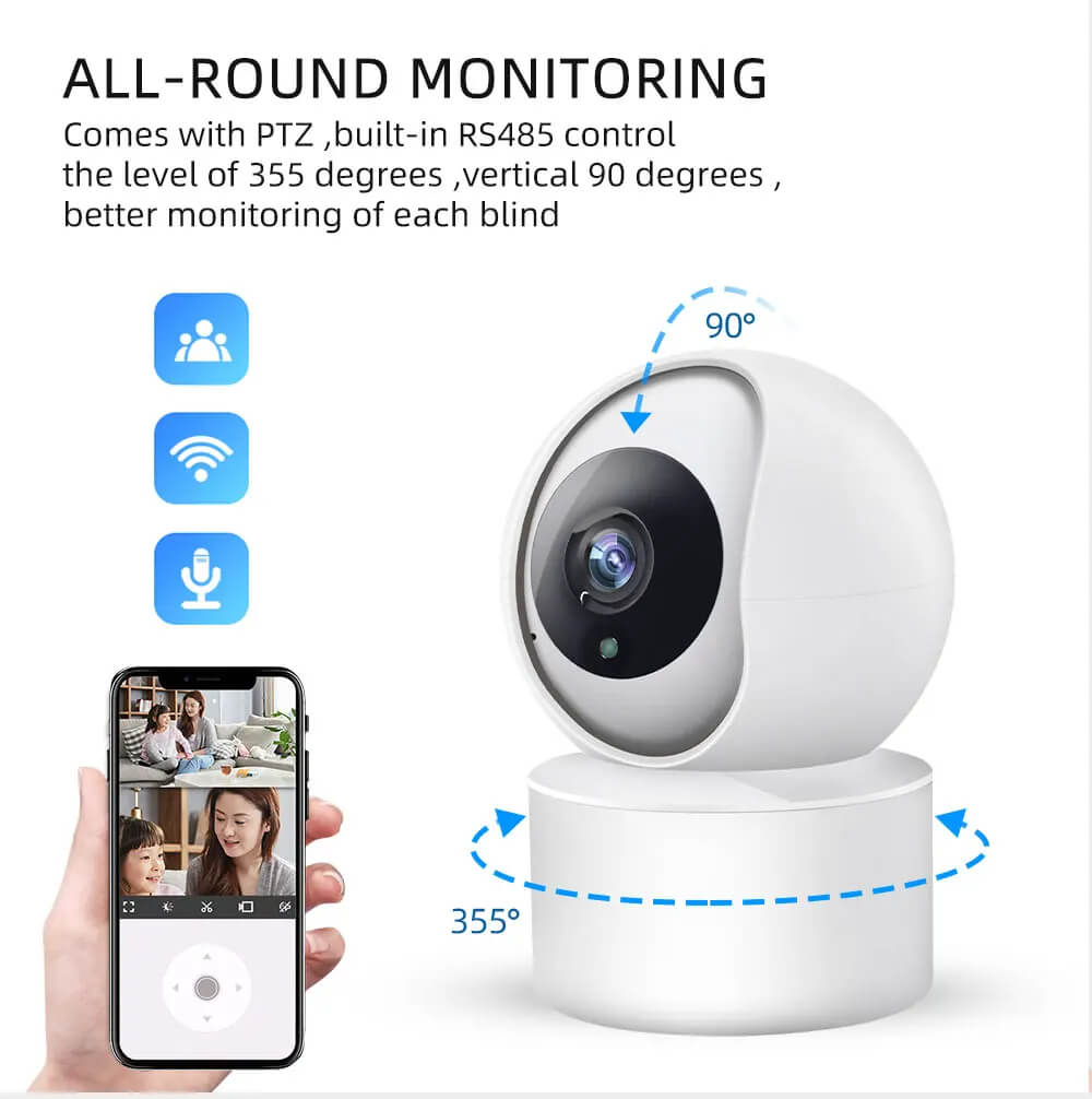 Telecamera Videosorveglianza domestica Wireless interno zoom sicurezza casa 4K - immagine 3