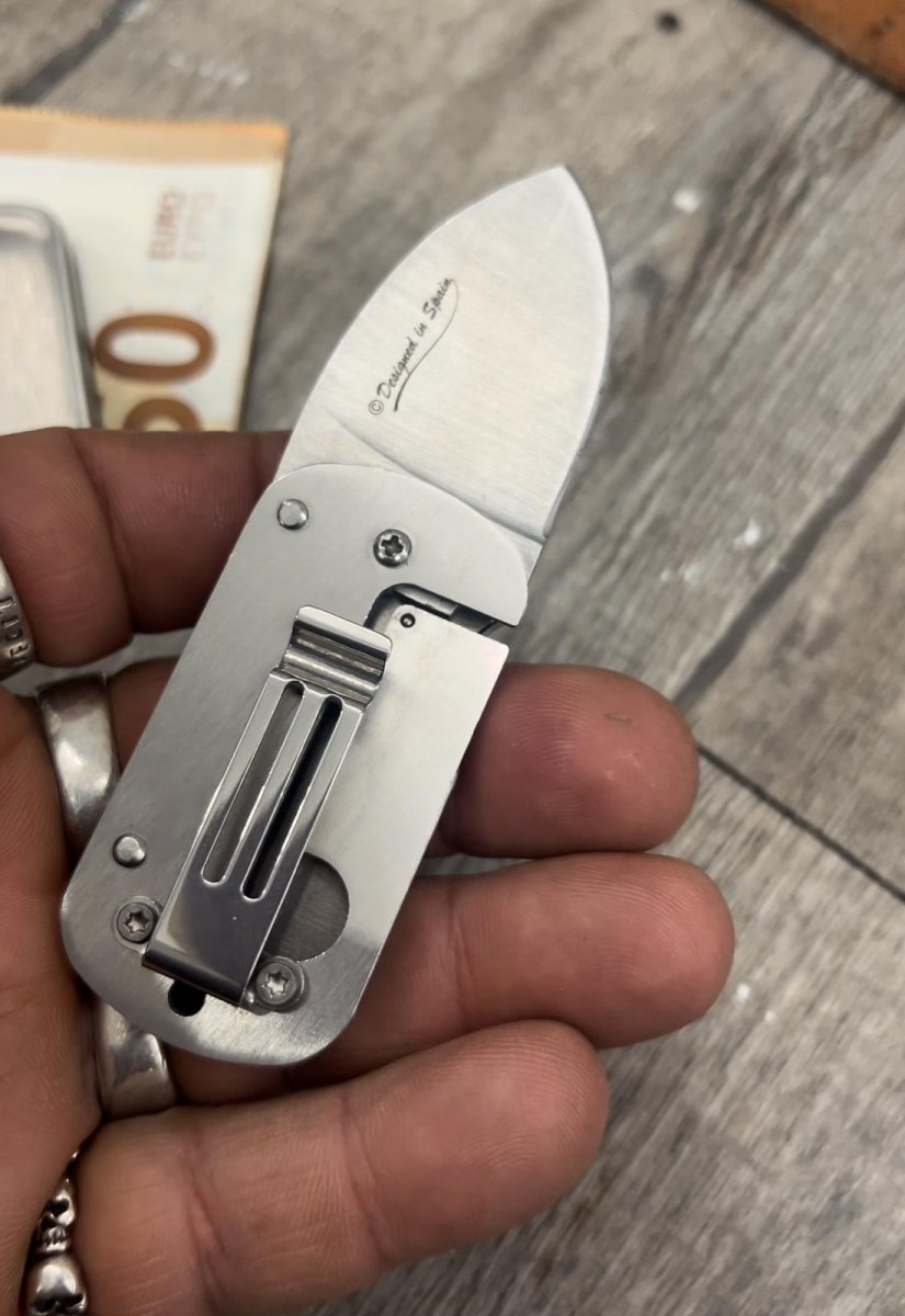 COLTELLO FERMA SOLDI – LAMA 4 CM – INCISIONE LASER E SPEDIZIONE GRATUITA - immagine 3