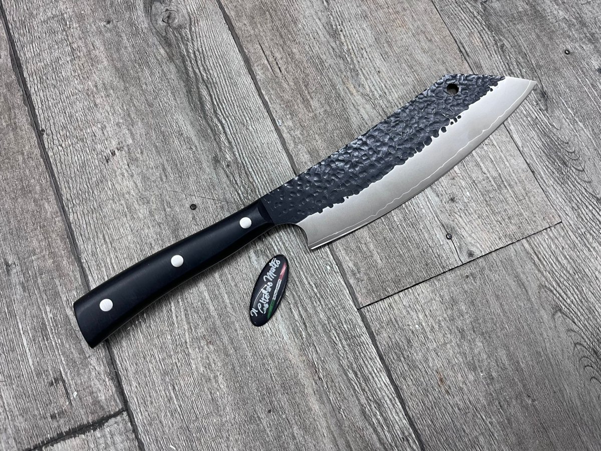 KRONOS SAN-MAI COLTELLO BBQ – LINEA ISIDE – MAGLIO NERO – POM – INCISIONE GRATUITA - immagine 4