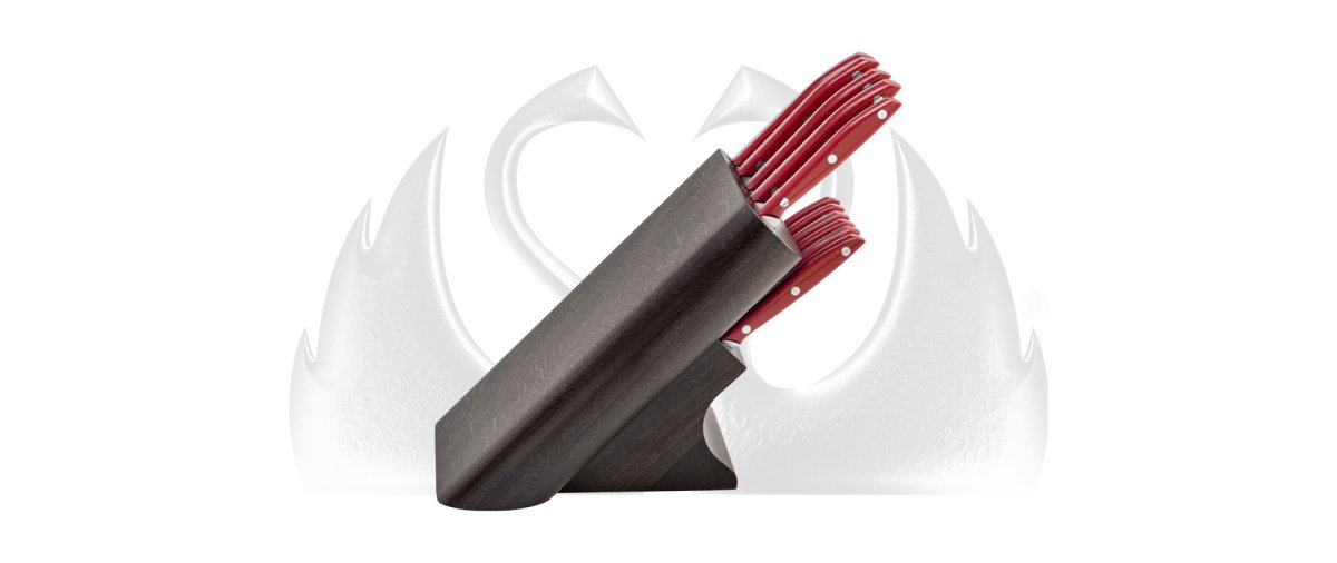 Due Cigni Ceppo Wenge PZ 5 + 6 PZ Bistecca Serie Slim Rossa
