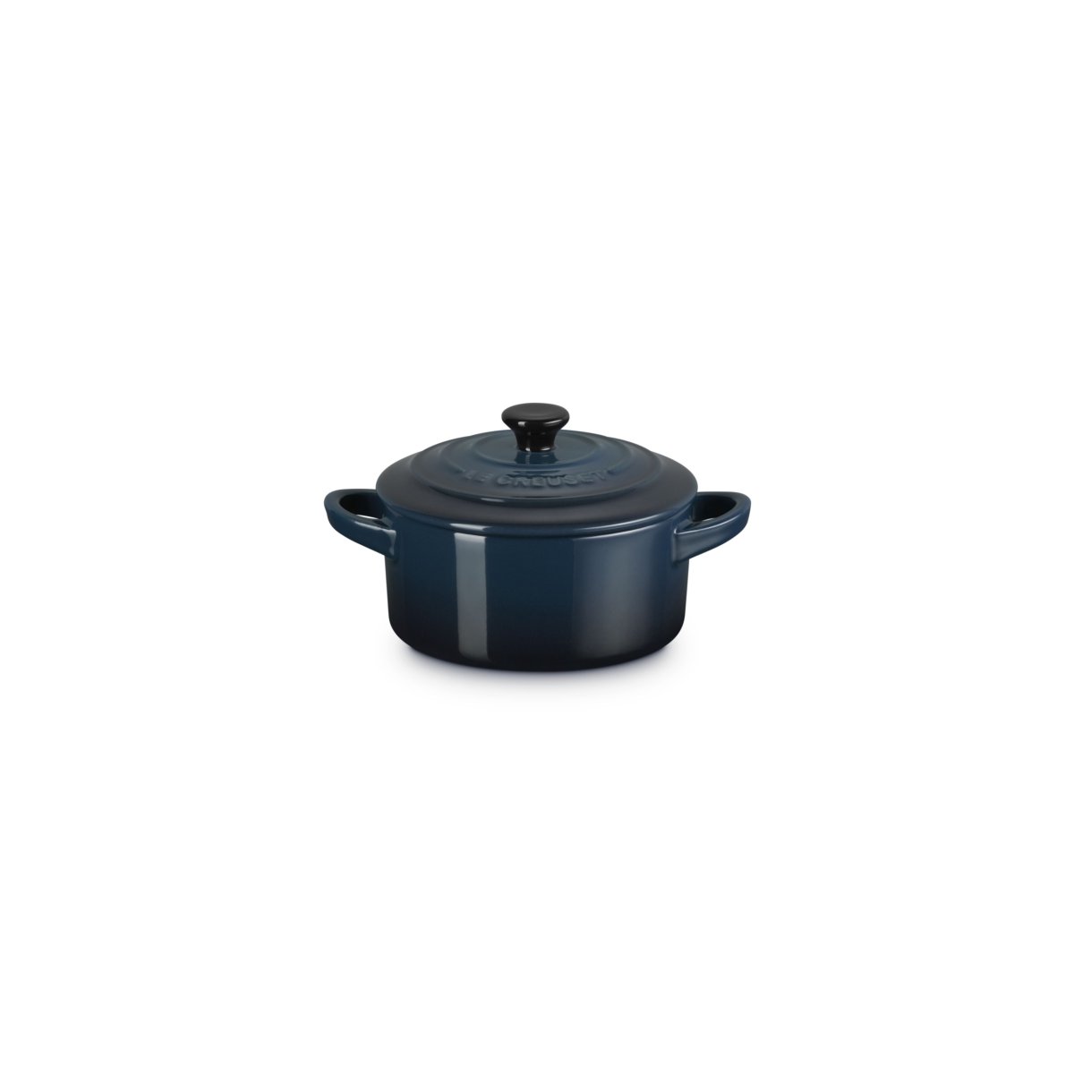 Mini-casseruola rotonda in gres smaltato LE CREUSET blu nuit