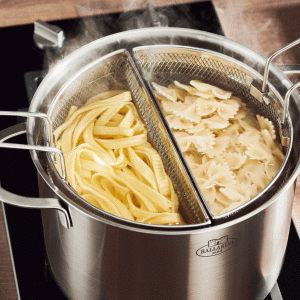 BALLARINI – PENTOLA PER PASTA DOPPIO CESTELLO – ACCIAIO INOX
